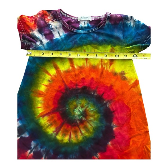 Arshiner spiral tie dye hippie girls dress Size 3-4 year old - Picture 4 of 6